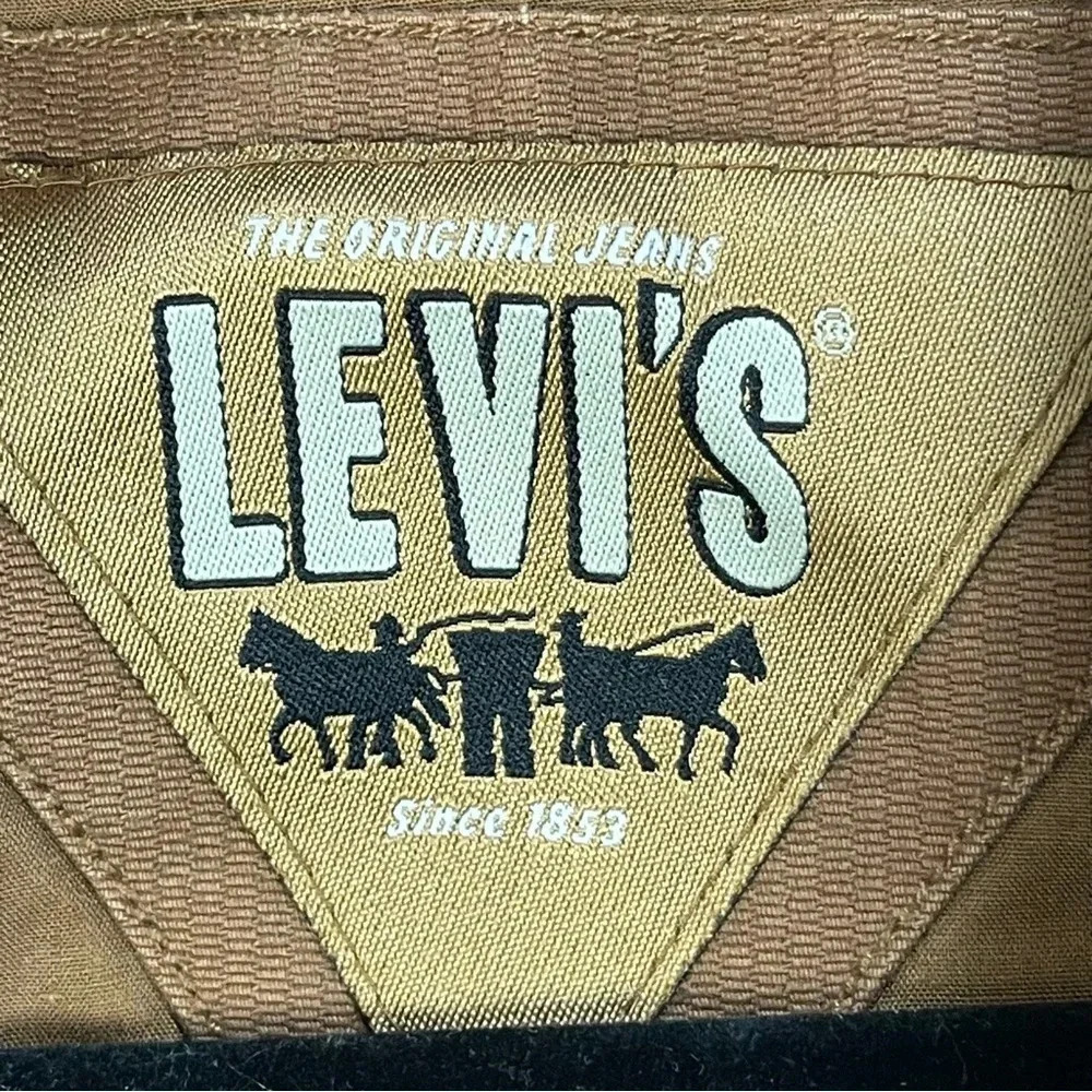 Vintage Levi’s Brown Kaki Tan Utility Jacket coat Men Size XL Pockets all over - Picture 9 of 13